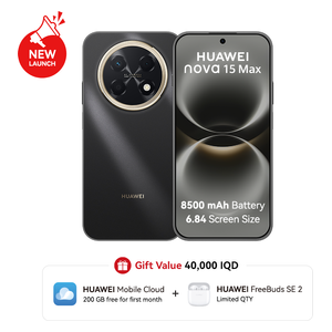 Huawei nova 15 Max - Dual SIM - 6.84-inch OLED - Kirin 8000A - 8500mAh, 40W + FreeBuds SE 2 + HUAWEI Mobile Cloud 200 GB free for first month - Pre-Order