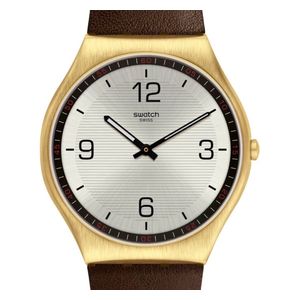  سواتج ساعة للرجال - عرض بعقارب, سوار من الجلد - SS07G100 - بني 