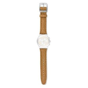 Swatch Watch YCS582 For Women - Analog Display, Leather Band - Brown