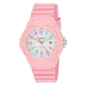 Casio Watch LRW-200H-4B2VDF For Women - Analog Display, Resin Band - Pink