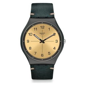  سواتج ساعة للجنسين - عرض بعقارب, سوار من الجلد - SS07M101 - اخضر 