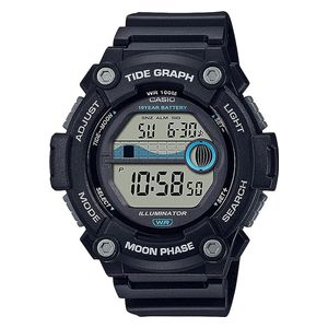 Casio Watch WS-1300H-1AVDF For Men - Digital Display, Resin Band - Black