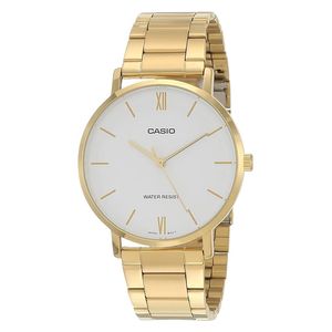 Casio Watch MTP-VT01G-7BUDF For Men - Analog Display, Stainless Steel Band - Gold