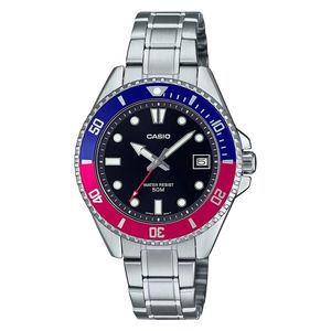 Casio Watch MDV-10D-1A3VDF For Women - Analog Display, Stainless Steel Band - Silver