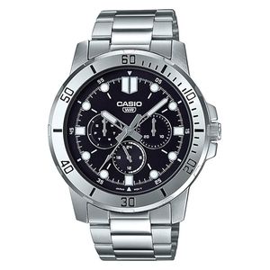 Casio Watch MTP-VD300D-1EUDF For Men - Analog Display, Stainless Steel Band - Silver
