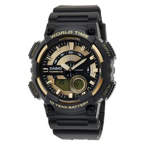 Casio Watch AEQ-110BW-9AVDF For Men - Analog Display, Resin Band - Black