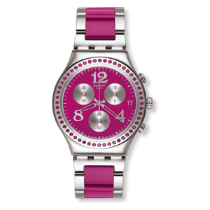 Swatch Watch YCS555G For Women - Analog Display, Stainless Steel Band - Pink