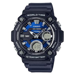 Casio Watch AEQ-120W-2AVDF For Men - Digital Display, Resin Band - Blue