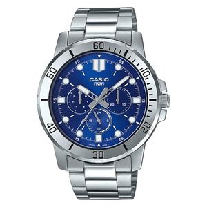  Casio Watch MTP-VD300D-2EUDF For Men - Analog Display, Stainless Steel Band - Silver 