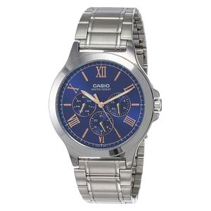 Casio Watch MTP-V300D-2AUDF For Men - Analog Display, Stainless Steel Band - Silver