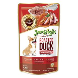  JerHigh Roasted Duck Chunks in Gravy Dog Food - 120g 