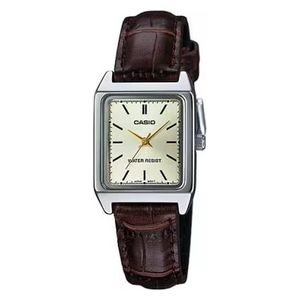  Casio Watch LTP-V007L-9EUDF For Women - Analog Display, Leather Band - Brown 