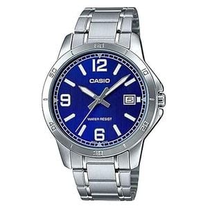 Casio Watch MTP-V004D-2BUDF For Men - Analog Display, Stainless Steel Band - Silver