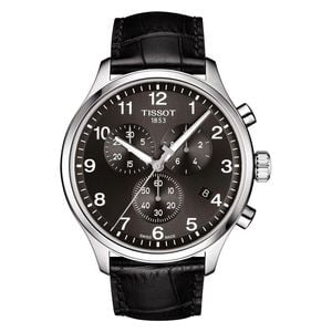  Tissot Watch For Men - Analog Display, Leather Band - T1166171605700 - Black 