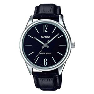 Casio Watch MTP-V005L-1BUDF For Men - Analog Display, Leather Band - Black