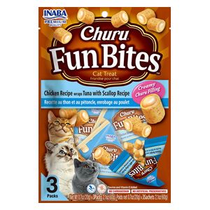  Churu Fun Bites Tuna & Scallop Cat Treats - 3 Pieces 