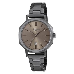  Casio Watch SHE-4554GY-5AUDF For Women - Analog Display, Stainless Steel Band - Gray 