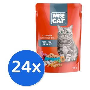  Wise Cat Fish Cat Food - 24 Pieces 