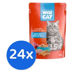  Wise Cat Duck Cat Food - 24 Pieces 