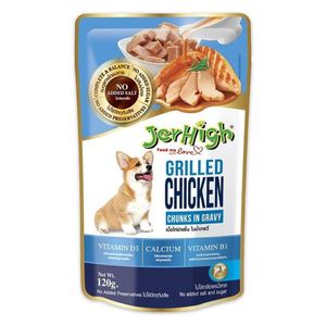  Jerhigh Grilled Chicken Chunks in Gravy  Dog Food - 120g 