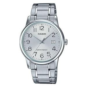 Casio Watch MTP-V002D-7BUDF For Men - Analog Display, Stainless Steel Band - Silver