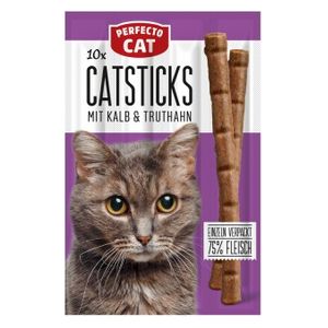  Perfecto Sticks Veal & Turkey Cat Food - 10 Pieces 