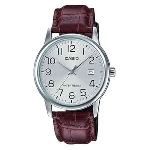  Casio Watch MTP-V002L-7B2UDF For Men - Analog Display, Leather Band - Brown 