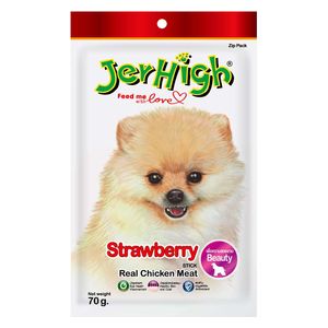  JerHigh Chicken with Strawberry Dog Treats - 70g 