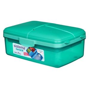 Sistema SIS Lunch Slimline Quaddie with Sauce Bottle 1.5L - Food Storage Container - Mint