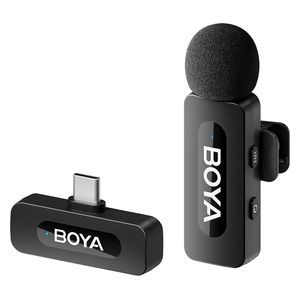  BOYA Wireless lavalier microphone - USB-C Compatibility - Noise Canceling - Black 
