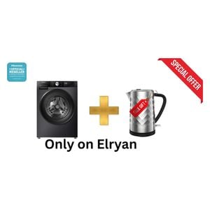  Hisense WF3S9043BT - 9Kg - 1400RPM - Front Loading Washing Machine - Gray + Hisense H17KSSS2 Kettle - 1.7 L - Removable filter - Silver 
