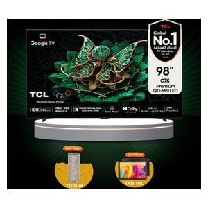  TCL 98-Inch C7K Series - Smart - 4K - QD-Mini LED - 144Hz - 2025 Model + TCL tab 10 + Bluetooth Speaker 