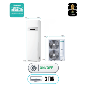  Hisense QAUF-36HT-PRO - Floor Standing AC - 3 Ton - Double Fan - Wifi - White 