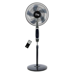  Smart Tajer Mod-1816 - Standing Fan - Remote Control - Copper Motor - 16 Inch - Black 
