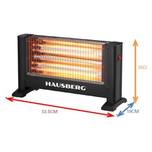  HAUSBERG HB-8801NG - Radiant Heater - 1400 W - Black 