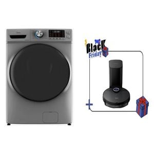 غسالة ميديا فتحة امامية - 20 كغم -MF600W200B/S - سلفر + مكنسة ميديا روبوت - S8+
