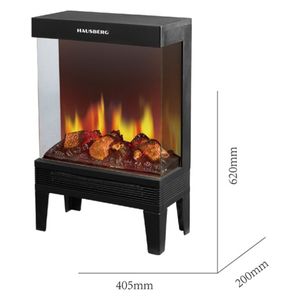 HAUSBERG HB-8227NG - Fire Place Heater - 2000 W - Black