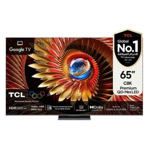  TCL 65-Inch C8K Series - Smart - 4K - QD-Mini LED - 120Hz - 2025 Model + TCL TP200K - Speaker - Black 