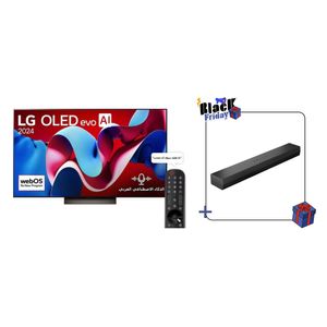  LG 65-Inch OLED65C46LA Series - Smart - 4K - OLED - 120Hz - 2024 Model + LG S20A - Soundbar Speaker - 15 W - Black 