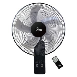  Smart Tajer MOD-1616 - Wall Mounted Fan - 5 Blades - Remote Control - 16 Inch - Black 