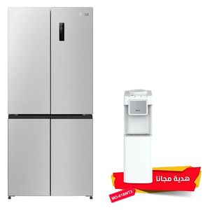 ثلاجة دنكا ذات التصميم الفرنسي - 24 قدم - RM-670FW - سلفر + براد ماء دنكا مع ثلاجة - MO-618WT3 - ابيض