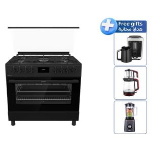  Gorenje GGI9C21B - 5 Burners - Gas Cooker - Black + Fakir Kaave Trio - Coffee Maker + Fakir Bestea - Tea Maker + Fakir MixyPro Blender – 1.5L Glass Jug – Silver 