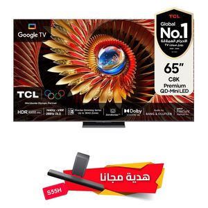  شاشة تي سي ال 65-انج فئة C8K - سمارت - 4K - QD-Mini LED - إصدار 2025 - 144 هيرتز + هدية مجانية 