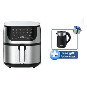 Galaxy GAF-837 - Air Fryer - 2000W - 8 L - Black + Galaxy GAK-71 - Kettle - 1.8L - 1500W - Silver