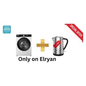  Hisense WF3S9043BW - Front Loading Washing Machine - 9 Kg - 1400 RPM - White + Hisense H17KSSS2 Kettle - 1.7 L - Removable filter - Silver 