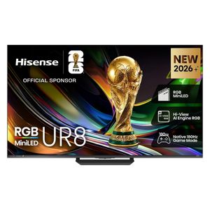  شاشة هايسنس فئة UR8S - حجم 65 انش - Mini LED - 4K - ذكية  - 180 هرتز - فيدا - اسود 