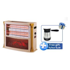  مدفأة كهربائية اشعاعية كلاكسي - 2000 واط - GAH-111 - بيج + ماكنة صنع القهوة كلاكسي 600 واط- GAC-76 - سلفر 