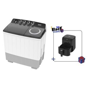 Shownic WW-2300TXW - 23Kg - Twin Tub Washing Machine - White + Shownic AF-D55LN8 - Air Fryer - 5 L - Black