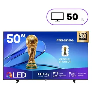  شاشة هايسنس - 50 انش - 4K - UHD - ترقية بالذكاء الاصطناعي - 60 هيرتز - دولبي فيجن - فيدا - A61Q- أسود 