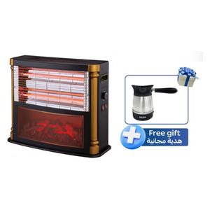  Galaxy GAH-111 - Radiant Heater - 2000 W - Black + Galaxy GAC-76 - Coffee Maker 600 W- Silver 